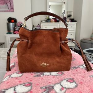 Suede Brown Coach Tote/Purse/Crossbody Bag